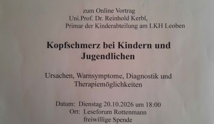 Onlinevortrag "Kopfschmerzen bei Kinder und Jugendlichen"